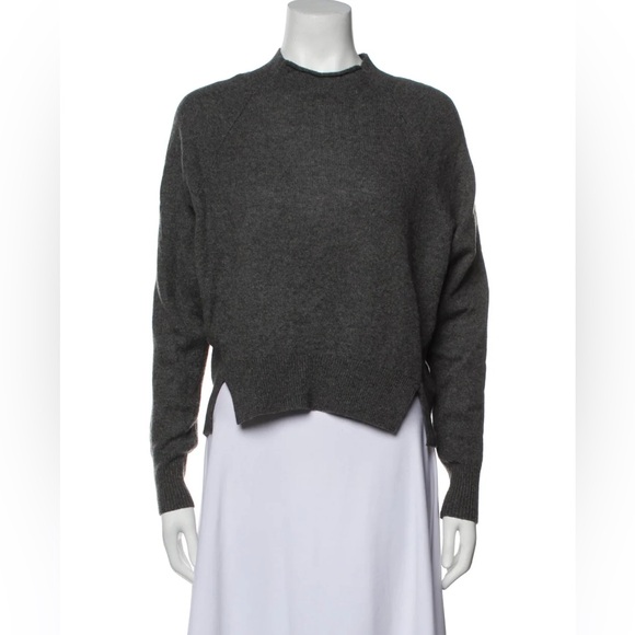 FRAME Women’s Dark Gray 100% Pure Cashmere Luxuriously Soft Mockneck Sweater XS